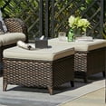 thumbnail image 6 of PARKWELL 3-Piece Patio Conversation Set,Cushioned Sofa with Ottomans,Outdoor Furniture Sets,Brown Wicker and Beige Cushion, 6 of 11