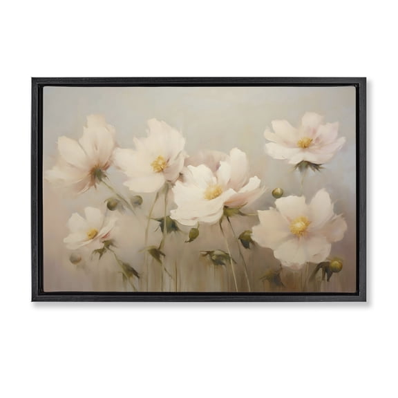 Stupell Industries Shabby Chic Faded Pink Blossoms Black Floating Frame Canvas Art, 25 x 17, by LSR Design Studio