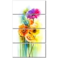 thumbnail image 2 of Fleurs de Gerbera Jaune Orange Violet - Grande Impression sur Toile Florale, 2 of 3