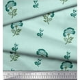 thumbnail image 2 of Soimoi Poly Georgette Fabric Leaves & Floral Block Print Fabric by Yard 42 Inch Wide, 2 of 3