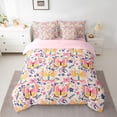 thumbnail image 2 of Castle Fairy Kids Teens Cartoon Butterflies Bedding Comforter Set 7pcs,Chic Flowers Queen Bedding Sets Super Cozy,Spring Garden Queen Sheet Sets,Microfiber Bedroom Decor,Reversible, 2 of 8