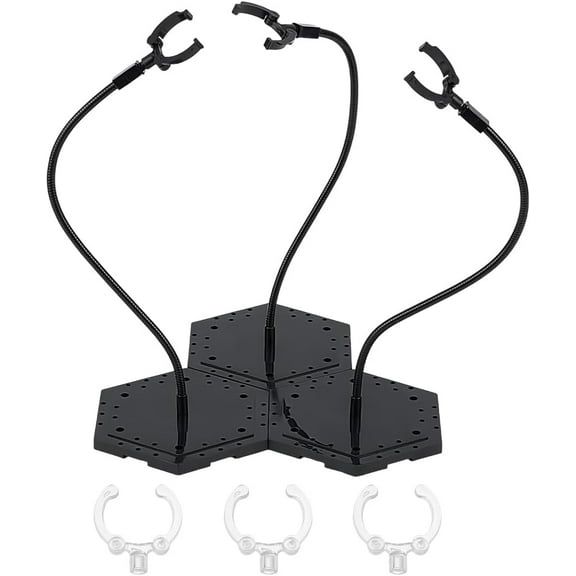 3 Pcs Black Action Figure Stand 9.8inch High Adjustable Metal Support Arm Action Figure Display Holders Attachable Base Model Support Stand Applicable for 7 inch Model for DIY