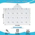 thumbnail image 2 of White Blue Sun Moon Cloud Star Pattern Hooded Bath Towel，50"x30" for Ages 3 To 12 Kids, Quick Dry Lightweight Soft Microfiber Hood Beach Towel Cover Up for Kids, 2 of 7