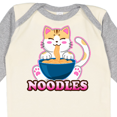 thumbnail image 4 of Inktastic I Love Noodles with Cat Illustration Boys or Girls Long Sleeve Baby Bodysuit, 4 of 5
