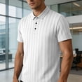 thumbnail image 4 of DayScoop Plus Size T-Shirt for Men Solid Color T Shirt Summer Short Sleeve Casual Fashion Style Striped Breathable Mesh Seamless Half Sleeved Oversize Tops, 4 of 6
