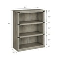 thumbnail image 2 of Aoile 3 Tier Bookcase, 43.3" Farmhouse Book Shelf with Storage Open Display Bookshelves Living Room, Bed Room, Gray, 2 of 9