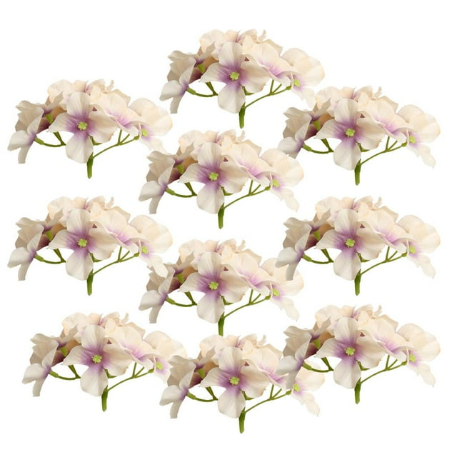 10 piezas de cabezas de flores de hortensia artificiales de seda de 10 cm para Crema