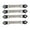 Nickeled Buffalo, variant on Leather Motorcycle Vest Extenders for Men W/ Native American Head Double Diamond Cut Chrome Chain(4PCS) Black