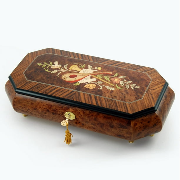 MusicBoxAttic Exquisite 36 Note Grand Music and Floral Wood Inlay