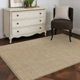 thumbnail image 3 of Beige 2.7x5 Area Rugs, Farmhouse Burlap Solid Brown Color Modern Linen Texture Non-Skid Rubber Backing Large Rectangle Rugs - Living Room Bedroom Home Office, Indoor Floor Mat Carpets Washable Rug, 3 of 9