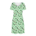 thumbnail image 3 of Dress for Women Plus Size Short-sleeved V-neck Summer Print Casual Dress, 3 of 5
