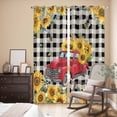 thumbnail image 3 of Kitchen Curtains 84 Inch Length 2 Panels, Spring Sunflowers Grommets Window Treatment Curtain, Car Farm Plaid Country Retro Art Thermal Curtains Drapes for Living Room/Bathroom, 3 of 9