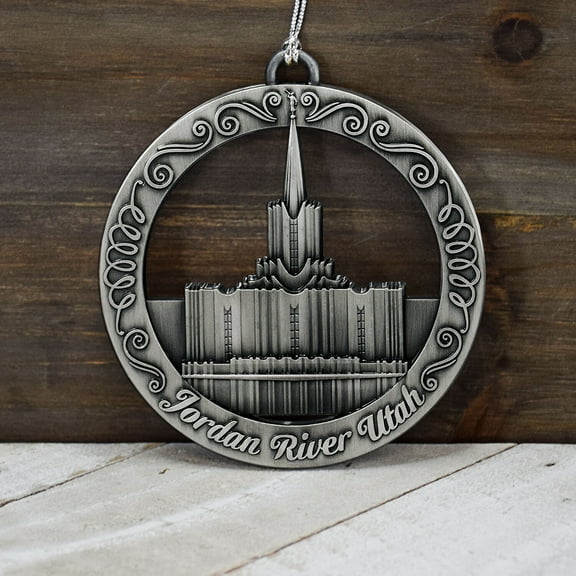 Jordan River Utah Temple Antique Silver Ornament by Ringmasters