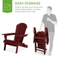 thumbnail image 3 of Best Choice Products Folding Adirondack Chair Outdoor, Wooden Accent Lounge Furniture w/ 350lb Capacity - Deep Red, 3 of 7