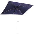 thumbnail image 2 of CozyHom 10*6.5ft Outdoor Patio Beach Umbrella With Solar LED Lightes, Tilt Adjustable Rectangle Sun Shade Umbrella Resistant Fabric, Dark Blue, 2 of 14