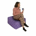 thumbnail image 2 of Mosaic Rectangle Pouf, Purple Tones Art Style Geometric Floral Pattern Abstract Symmetric Shapes, Foot Stool for Living Room Office Ottoman with Cover, 25", Blue Violet Fuchsia, by Ambesonne, 2 of 4