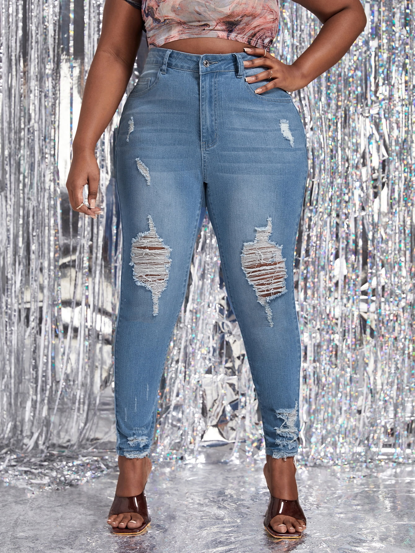 High Waist Ripped Jeans 2022 