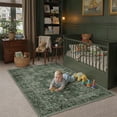 thumbnail image 3 of BERTHMEER Small Area Rugs 3'x5' for Bathroom Kitchen Bedroom Entryway Rugs Non Slip Washable Vintage Green Carpets Oriental Dorm Office Entrance Traditional Distressed Throw Rugs, 3 of 6
