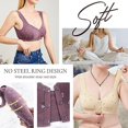 thumbnail image 2 of Front Close Button Cotton Bras For Older Women No Wire, Buckle Bra, Large Size Bra, 2 of 5