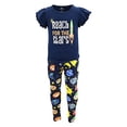 thumbnail image 1 of Unique Baby Girls Shoot For The Stars Back To School Legging Outfit (8Y, Navy), 1 of 4