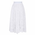 thumbnail image 2 of Aueoeo Women's Flower Lace Skirts Solid Color High Waist Crochet Hollow Out Knit Flowy Patterned Lace Long Maxi Skirt, 2 of 4