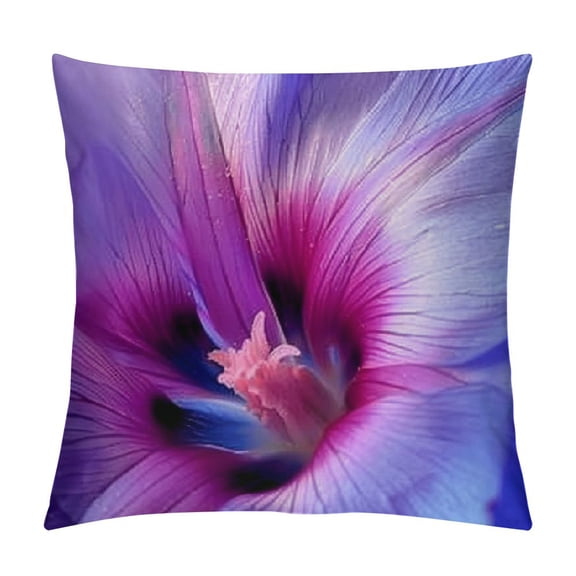 Close Up of A Morning Glory Purple and Pink Flower - Pillow Cases