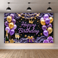 thumbnail image 5 of Decorative Happy Birthday Banner Luxurious Birthday Decoration Reusable Party Backdrop for Birthday Celebration Party Decoration Events, 5 of 7