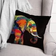 thumbnail image 3 of Creative Products Bright Elephant on Black 18x18 Indoor / Outdoor Pillow, 3 of 3