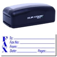 thumbnail image 1 of Large Pre-Inked Fax Stamp Stamp, Slim 1854, Ultra Slim Design, Impression Size 1-13/16" by 2-1/2", Up to 25,000 Impressions - Blue Ink, 1 of 10