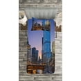 thumbnail image 3 of Ambesonne Landscape Quilted Bedspread Set 2 Pcs, Chicago River Scenery, Twin Size, Multicolor, 3 of 3