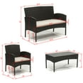 thumbnail image 2 of Swagon deep seating Patio Furniture 4 Pieces Conversation Sets Outdoor Wicker Rattan Chairs Garden Backyard Balcony Porch Poolside loveseat with Soft Cushion and Glass Table, 2 of 12