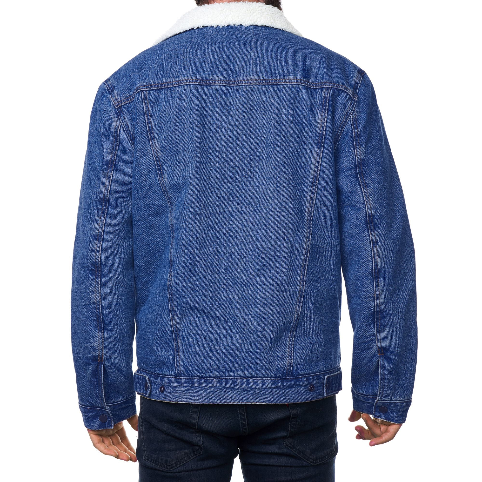 Star Jean Mens Classic Premium Button Up Cotton Denim Jean Jacket Blue