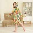 thumbnail image 4 of FORMRS Niños Bathrobe Unisex Hooded Robe Soft Plush Pajamas Sleepwear, Size 7-9T, Beige Leaves, 4 of 7