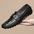 thumbnail image 2 of Men's Casual Loafers Slip On Leather Shoes Lightweight Driving Shoes Moccasins Classic Penny Loafer Flats Boat Shoes, 2 of 9