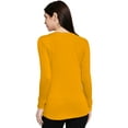 thumbnail image 4 of eloria Women's T-Shirt Round Neck Solid Color Plain Full Sleeve T-Shirt Color: Musturd | Size: L, 4 of 7