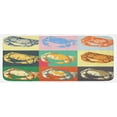 thumbnail image 1 of Crabs Kitchen Mat, Illustration of Crabs Different Colors Poprt Style Retro Design Print, Plush Decorative Kitchen Mat with Non Slip Backing, 47" X 19", Pale Yellow and Orange, by Ambesonne, 1 of 1