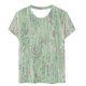 thumbnail image 5 of Fiudx Camisas de Mujer Top de Manga Corta con Cuello Redondo y Estampado de Moda Informal para Mujer, 5 of 5