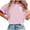 Pink Tops, variant on Htigea Women's Crew Neck Short Sleeve Tops Printed T-Shirts Soft Comfortable Summer Casual Loose Fit Tees Pink S