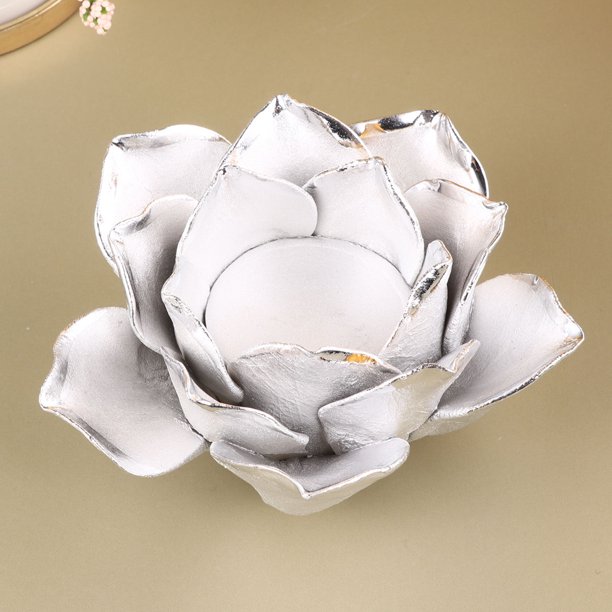 FESTFENDS 1Ud Base Para Vela Tealight De Hierro Plateado Con Estilo Exclusivo Para Ambientar Cualquier Espacio