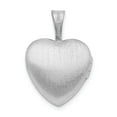 thumbnail image 3 of White Sterling Silver Charm Pendant 12 mm Rhodium-Plated Flower Border 12Mm Heart Locket, 3 of 5