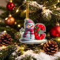thumbnail image 3 of Mivyn Snowman Christmas Ornaments,3" Personalized Letter Ornaments for Christmas Tree, 2D Initial Ornament, Letter Ornament for DIY Hanging Xmas Decor, Gift for Family Friends, 3 of 6