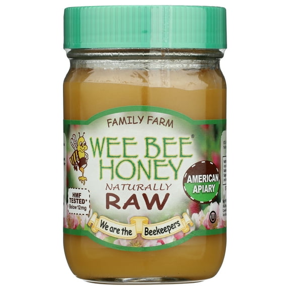 Pack of 12, Wee Bee Natural Raw Honey, 16 oz