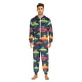 thumbnail image 3 of FORMRS Onesies Pajama for Adults Unisex Hoodie Winter Jumpsuit One Piece Sleepwear, Sizes S-2XL, Colorful Space Cat, 3 of 7