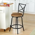 Mainstays 24" Bronze Swivel Bar Stool, Tan Microfiber Seat