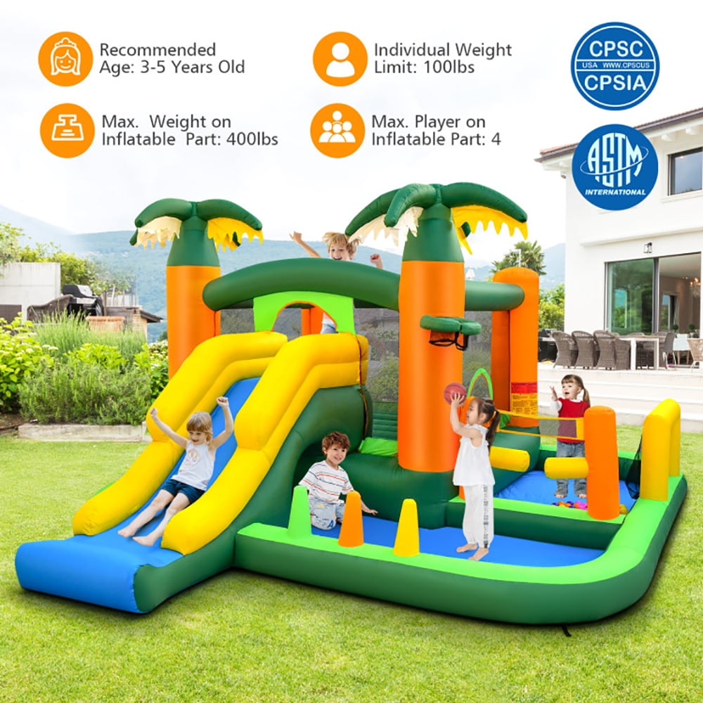 Aimee Lii Big Inflatable Bounce House with Slide and Ball Pits for Indoor and Outdoor with 735W Blower, Bounce House for Kids 3-6 Aimee Lii Big Inflatable Bounce House with Slide and Ball Pits for Indoor and Outdoor with 735W Blower, Bounce House for Kids 3-6