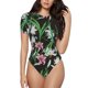 thumbnail image 1 of Balery Lilies Flowers Body de cuello redondo de manga corta para mujer Tops de manga corta Tops básicos-XX-Large, 1 of 7
