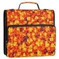 thumbnail image 2 of Haosy 3 Ring Zipper Binder with Shoulder Strap Waterproof Trapper Keeper 2 Inch D-Ring 500 Sheets Capacity, Lava Pixel Art, 2 of 8