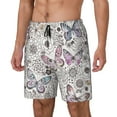 thumbnail image 2 of Haiem Vintage Butterflies Mens Swim Trunks with Compression Liner 2 in 1 Swimming Shorts Stretch Swimwear Quick Dry,Board Shorts-3X-Large, 2 of 9
