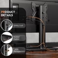 thumbnail image 6 of Universal Swivel TV /Table Top TV Stand for 19 to 43 inch TVs with 90 Degree Swivel, 4 Level Height Adjustable, Heavy Duty Tempered Glass Base, Holds up to 99LBS HT02B-001, 6 of 8