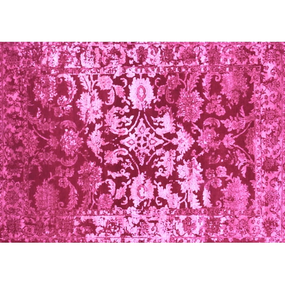 Ahgly Company Indoor Rectangle Abstract Purple Contemporary Area Rugs, 5' x 7'